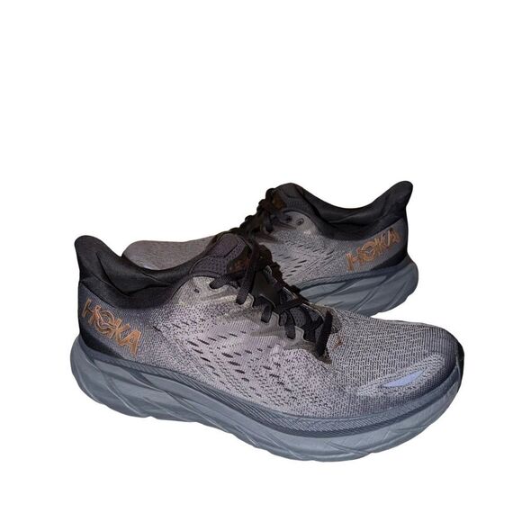 HOKA Men\'s Clifton 8 Grey Running Shoe - Lightweight Cushioning size 9.5 B main image 4